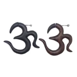 piercing faux ecarteur bois tribal