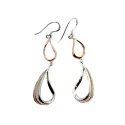 boucle d'oreille femme en argent 925 bi-couleur