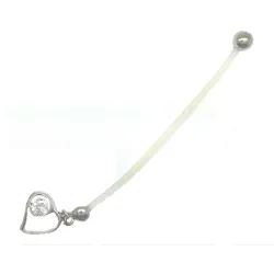 piercing de nombril pour la grossesse en bioplast avec un coeur en argent.- bijouxbijoux.ch