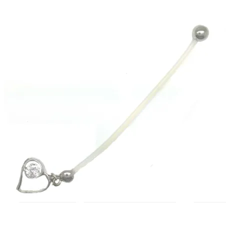 piercing de nombril pour la grossesse en bioplast avec un coeur en argent.- bijouxbijoux.ch