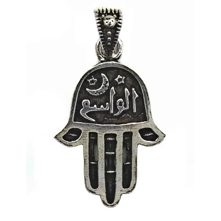 pendentif en argent de la main de Fatma porte bonheur .-bijouxbijoux.ch