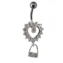 piercing de nombril en acier chirurgical  coeur et pendentif .- bijouxbijoux.ch