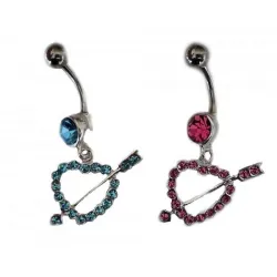 piercing de nombril avec un coeur et une flèche de super qualité. - bijouxbijoux.ch