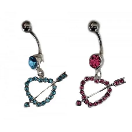 piercing de nombril avec un coeur et une flèche de super qualité. - bijouxbijoux.ch