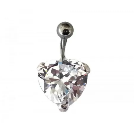piercing de nombril gros coeur de strass en acier chirurgical,sera d'un bel effet sur votre nombril.-bijouxbijoux.ch