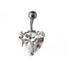 piercing de nombril gros coeur de strass en acier chirurgical,sera d'un bel effet sur votre nombril.-bijouxbijoux.ch
