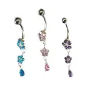 piercing de nombril super attractif, tige en acier 316L et motif en argent. - bijouxbijoux.ch