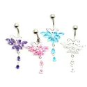 piercing de nombril en argent avec de merveilleux strass à un prix eceptionnel. - bijouxbijoux.ch