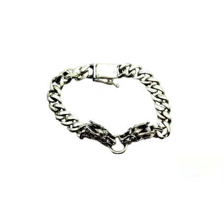 bracelet en argent massif avex dex têtes de dragons pour femme et homme pour 149 frs .-bijouxbijoux.ch
