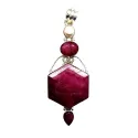 pendentif argent massif avec rubis birman