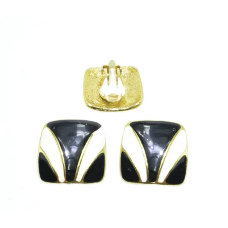 clips d'oreilles pour 19 frs en noir et blanc.-bijouxbijoux.ch