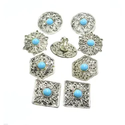 clip d'oreilles argentées et bleus pour 9 francs.-bijouxbijoux.ch