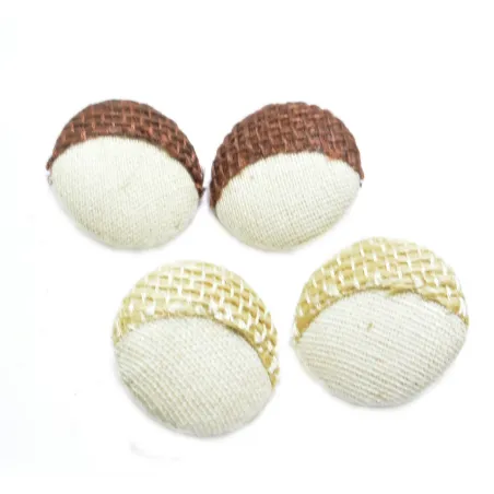 boucles d'oreilles clips en tissus brun ou beige pour 7 francs.-bijouxbijoux.ch