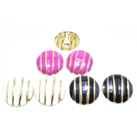 boucles d'oreilles clips ronds 3 couleurs à choix,19 frs la paire