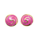 clips d'oreilles fuchsia 2,3 cm x 2,3 cm pas chère.-bijouxbijoux.ch
