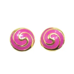 clips d'oreilles fuchsia 2,3 cm x 2,3 cm pas chère.-bijouxbijoux.ch