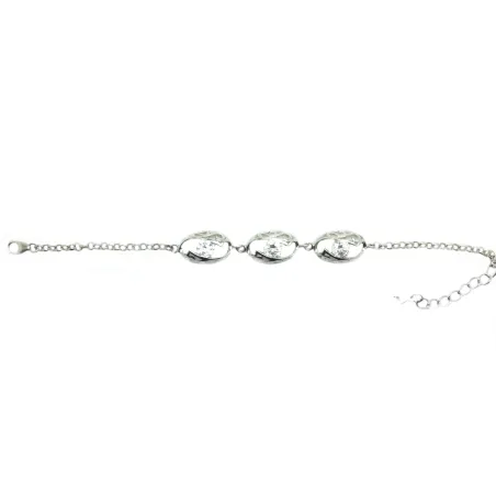 bracelet en argent massif avec 3 strass pour 79 francs .-bijouxbijoux.ch