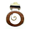 pendentif de collier en argent et bois exotique our 69 frs .-bijouxbijoux.ch
