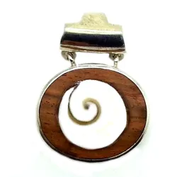 pendentif de collier en argent et bois exotique our 69 frs .-bijouxbijoux.ch