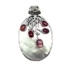 pendentif en argent, hyper beau en nacre blanche et 5 pierres naturelles pour 149 frs .-bijouxbijoux.ch