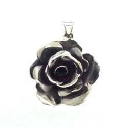 pendentif en argent "rose en relief".-bijouxbijoux.ch