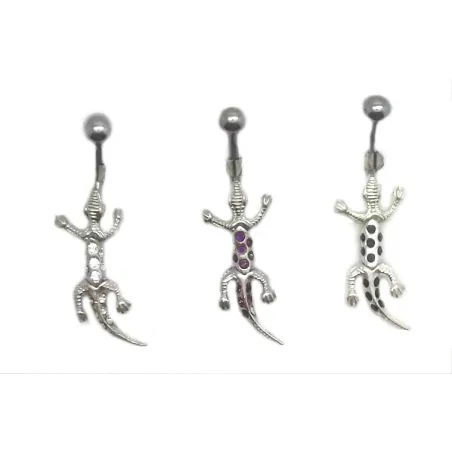 Piercing de nombril lézard avec brillant.-bijouxbijoux.ch