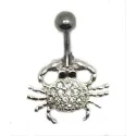 piercing de nombril en forme de crâbe de qualité 316 L .- bijouxbijoux.ch