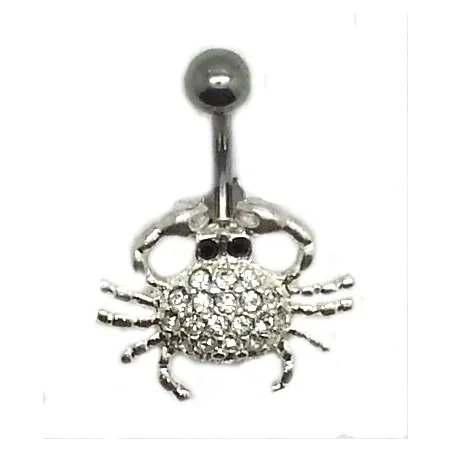 piercing de nombril en forme de crâbe de qualité 316 L .- bijouxbijoux.ch