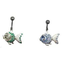 piercing de nombril poisson avec brillant.-bijouxbijoux.ch