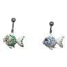 piercing de nombril poisson avec brillant.-bijouxbijoux.ch