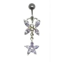 Piercing papillon avec étoile pour le nombril.- bijouxbijoux.ch
