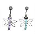 piercing papillon avec cristaux pour le nombril de très bon prix.- bijouxbijoux.ch