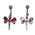 piercing de nombril papillon avec cristaux.- bijouxbijoux.ch
