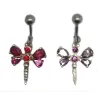 piercing de nombril papillon avec cristaux.- bijouxbijoux.ch