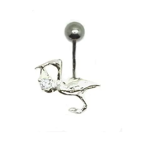 piercing de nombril cigogne porte bonheur.- bijouxbijoux.ch