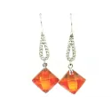 boucles d'oreilles en argent massif avec mtif en losange orange ou violet.-bijouxbijoux.ch