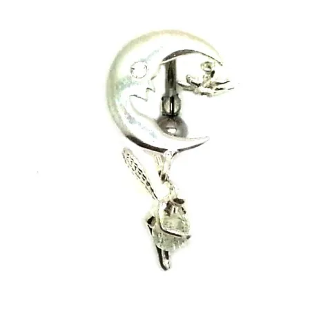 piercing de nombril croissant de lune avec une jolie fée,excellent rapport qualité-prix.-bijouxbijoux.ch
