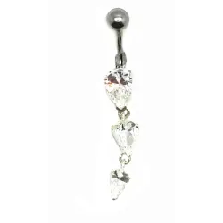 piercing de nombril triple cristal vous enchantera.- bijouxbijoux.ch