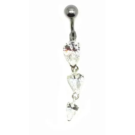 piercing de nombril triple cristal vous enchantera.- bijouxbijoux.ch