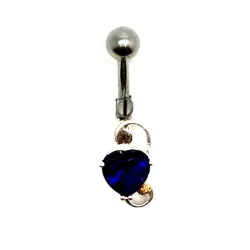 piercing de nombril motif en argent et tige en acier chirurgical top prix. - bijouxbijoux.ch
