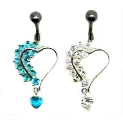 piercing de nombril avec des strass de couleurs.- bijouxbijoux.ch