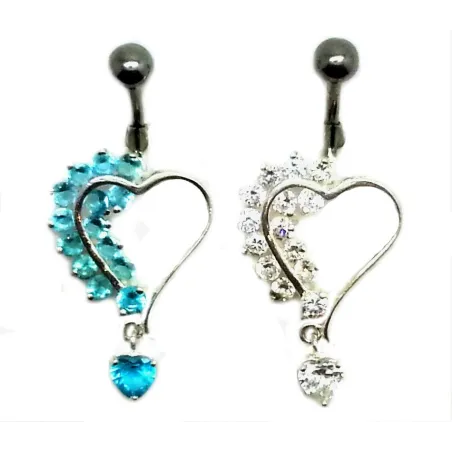 piercing de nombril avec des strass de couleurs.- bijouxbijoux.ch