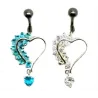 piercing de nombril avec des strass de couleurs.- bijouxbijoux.ch