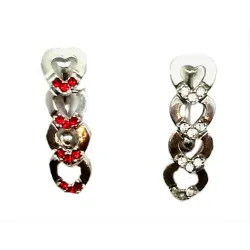 piercing de nombril avec quatres coeurs en argent.-bijouxbijoux.ch