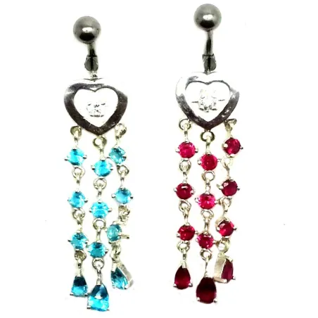 piercing de nombril long avec des coeurs ,prix-qualité super. - bijouxbijoux.ch