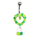 piercing de nombril avec un coeur plus un petit pendantif. - bijouxbijoux.ch