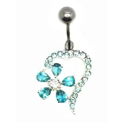 piercing de nombril avec coeur et strass,qualité et prix imbatable.- bijouxbijoux.ch