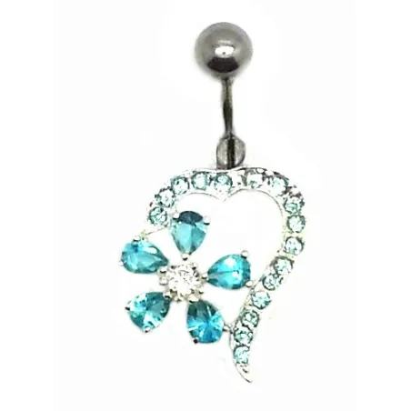 piercing de nombril avec coeur et strass,qualité et prix imbatable.- bijouxbijoux.ch