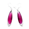 boucles d'oreilles pas cher en argent avec pendents couleur fuchsia.-bijouxbijoux.ch