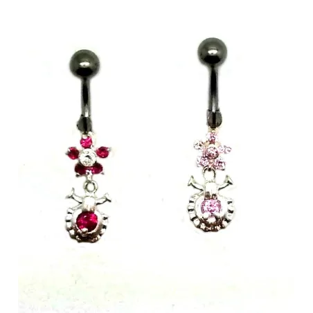 piercing de nombril avec de nombreux strass à un super bon prix.- bijouxbijoux.ch